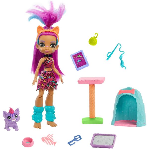 

Игровой набор с куклой Mattel Cave Club Roaralai About Cats Playset Пещерная история (GNL95)