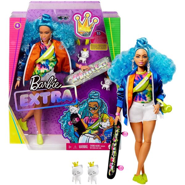

Кукла Barbie Extra Doll #4 Барби Экстра с голубыми кучерявыми волосами (GRN30)