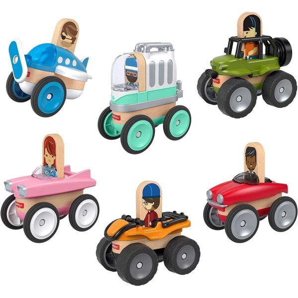 

Деревянный конструктор Fisher-Price Wonder Makers Design System Vehicle 6-Pack Транспортное средство (GJL47)