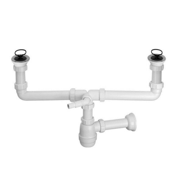 

Сифон для кухонной мойки McAlpine двойной 2x6/4x50 мм, хром CDBAWW-P