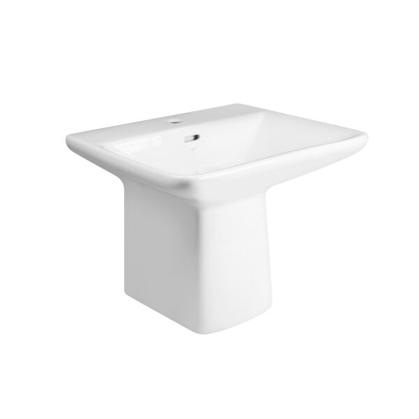 

Раковина подвесная моноблок Qtap Aquarius 630х515х490 White с донным клапаном (QT2111WL425W)