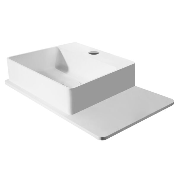 

Раковина Volle Solid surface 58х37х12,5см, с полкой, каменная 13-40-415