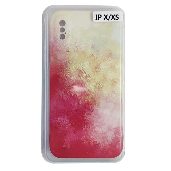 

Чехол Silicone Water Print iPhone X/XS Mix Color Yellow