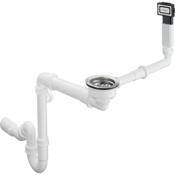 

Сифон Hansgrohe D16-10 с переливом для кухонной мойки из композита на одну чашу 43927000