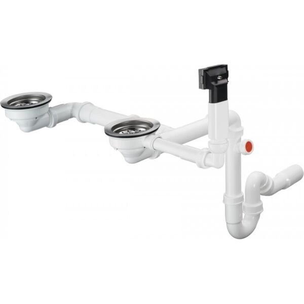 

Сифон Hansgrohe D17-10 с переливом для мойки из композита на две чаши 43928000