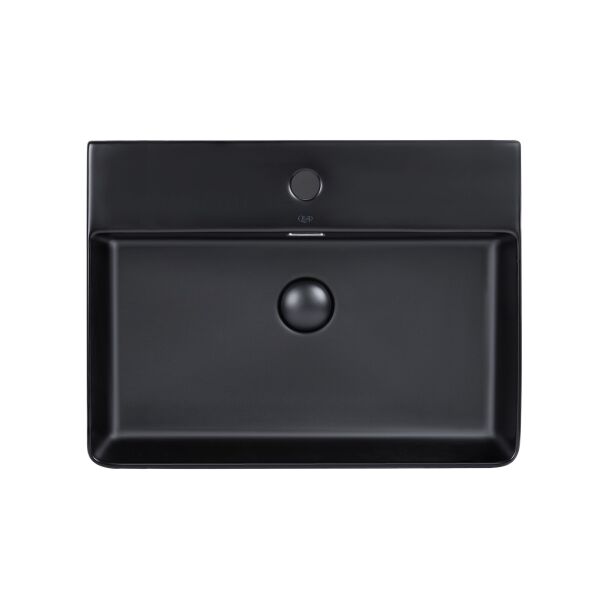

Раковина Qtap Nando LT 600х420х120 Matt black с донным клапаном QT12112173MBMB