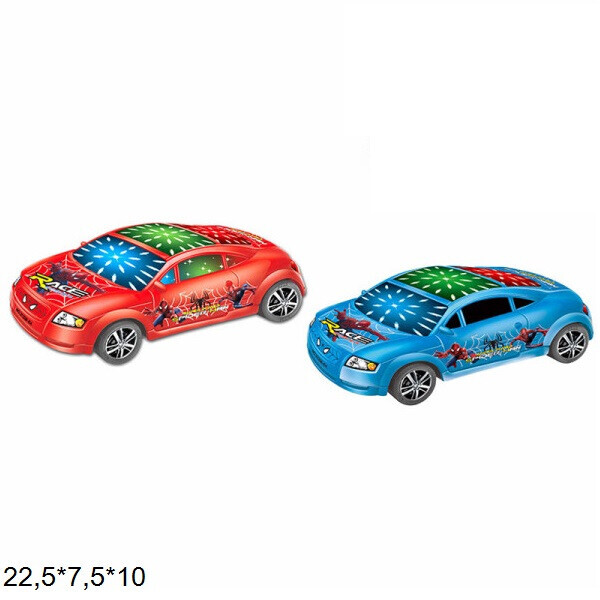 

Машина Spiderman инерц., музыка, 3D-мир, 2 цвета, комн. 22,5*7,5*10см (192)