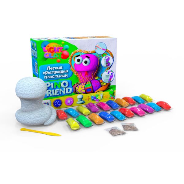 

Набор легкого прыгающего пластилина Pino Friend Шейк ТМ Moon light clay, кор. 22*27*12см