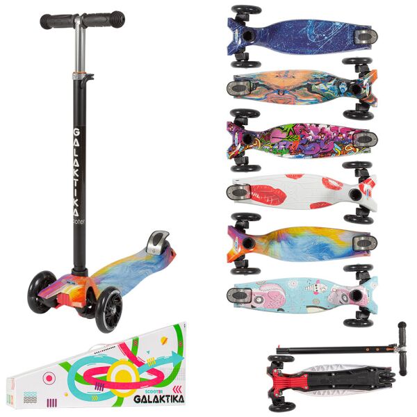 

Самокат пластик с принтом, PU, свет, 120*30мм 32*13см, 2,5 кг, 6 видов, в кор. 60*28*15см (6)