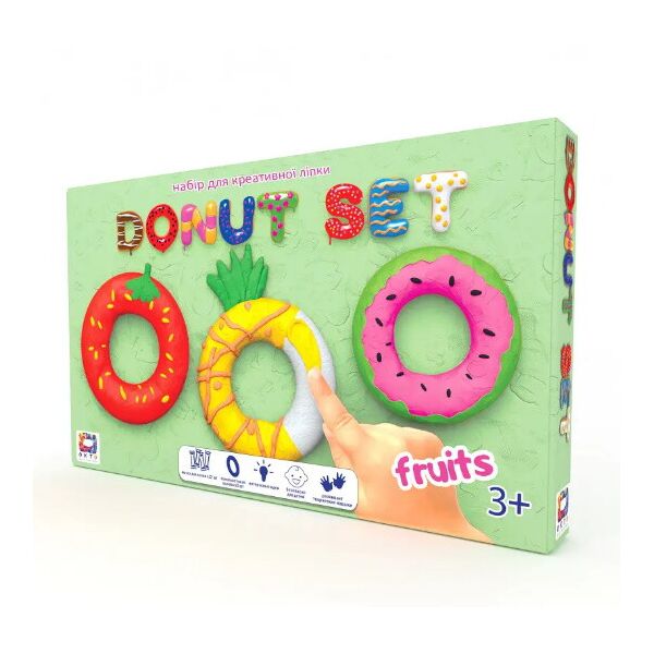 

Набор для лепки Moon Light Clay Donut Set FRUITS легкий пластилин, в кор. 32*19*3см