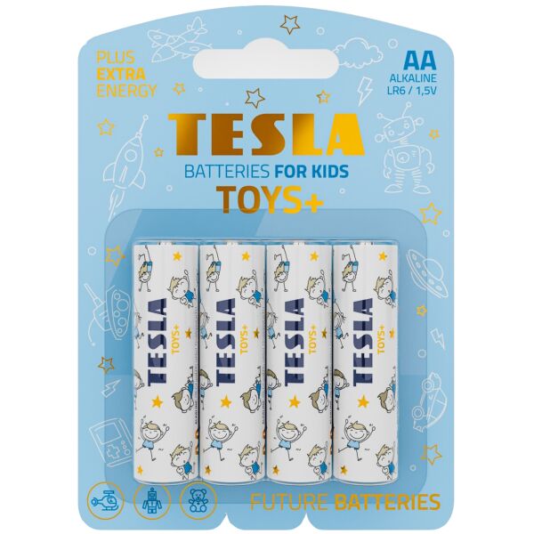 

Батарейки, диоксид-марганцевые, щелочные TESLA BATTERIES AA TOYS BOY LR06, ЦЕНА ЗА 4ШТ, на планш. 11*8см
