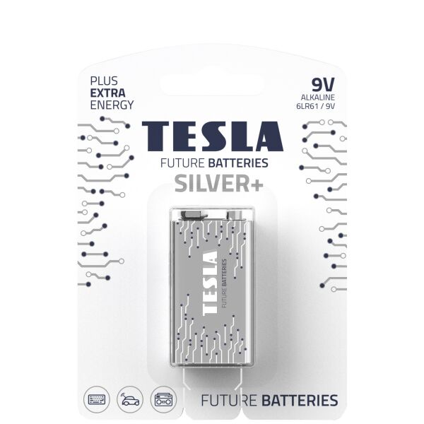 

Батарейки TESLA BATTERIES 9V SILVER+ 6LR61 на планш. 11*8см