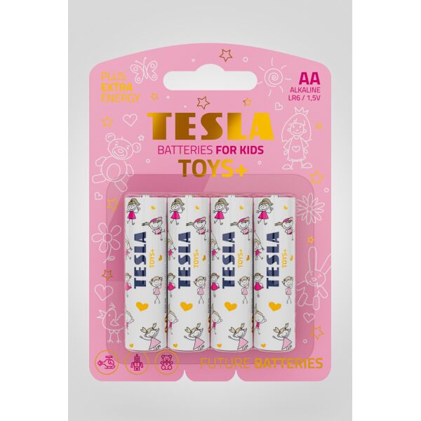 

Батарейки, диоксид-марганцевые, щелочные TESLA BATTERIES AA TOYS GIRL LR06 ЦЕНА ЗА 4ШТ, на планш. 11*8см