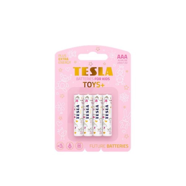 

Батарейки, диоксид-марганцевые, щелочные TESLA BATTERIES AAA TOYS GIRL LR03, ЦЕНА ЗА 4ШТ, на планш. 11*8см