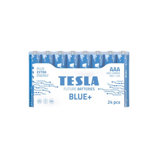 

Батарейки угольно-цинковые с напряжением 1,5В TESLA BATTERIES AAА BLUE+ 24 MULTIPACK R03, ЦЕНА ЗА 24ШТ, в уп. 8*3*4см
