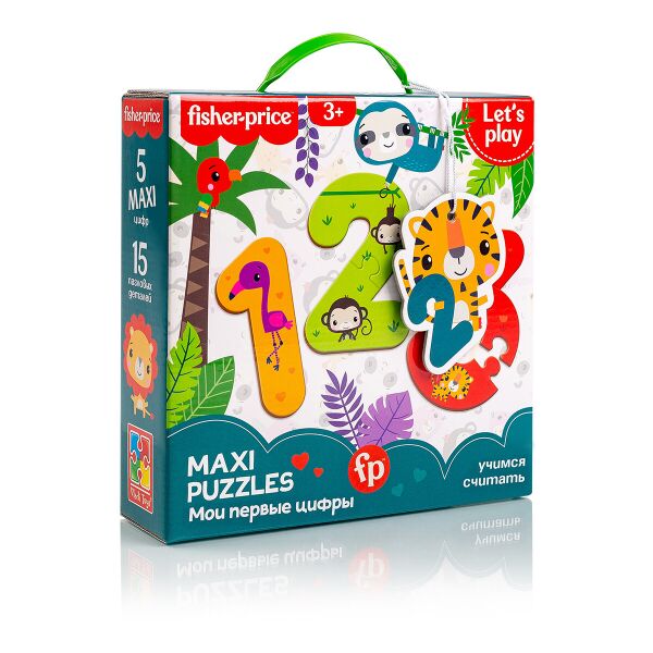 

Maxi puzzle "Fisher-Price. Мои первые цифры" рус., в корр. 21*21*6см, Украина, ТМ Влады Тойс