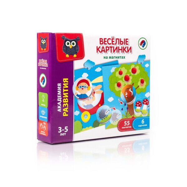 

Игра магнитная "Веселые картинки", русский, в кор. 21*5*18см, Украина, ТМ Влады Тойс