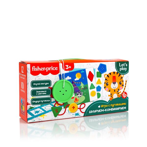 

Игра с пуговицами "Fisher-Price. Шнуруем-комбинируем" рус., в корр. 25*12*6см, Украина, ТМ Влады Тойс