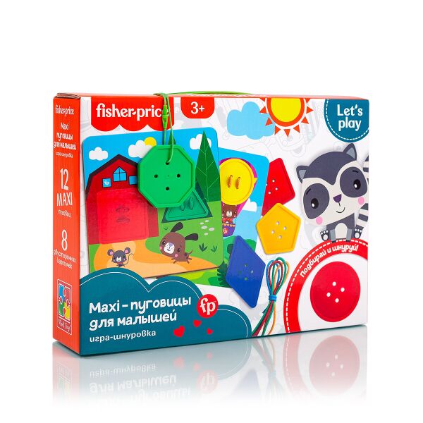 

Игра-шнуровка "Fisher-Price. Maxi-пуговицы" рус . в корр. 27*20*6см, Украина, ТМ Влады Тойс