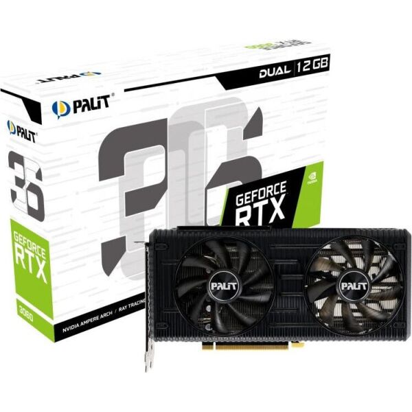 

Видеокарта GF RTX 3060 12GB GDDR6 Dual Palit (NE63060019K9-190AD) (LHR)