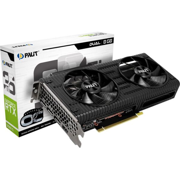 

Видеокарта GF RTX 3060 Ti 8GB GDDR6 Dual OC V1 Palit (NE6306TS19P2-190AD) (LHR)
