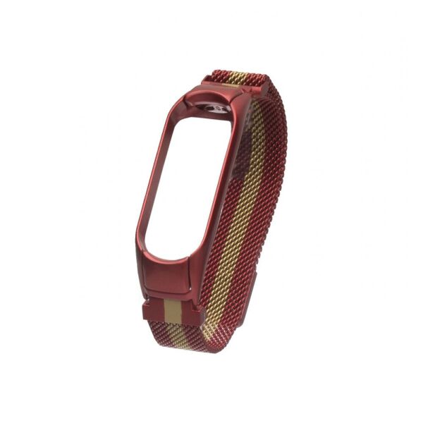 

Ремешок для фитнеса браслета Mi Band 3/4 Milanese Loop Red-Gold