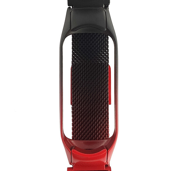 

Ремешок для фитнеса браслета Mi Band 5/6 Milanese Gradient Black/Red