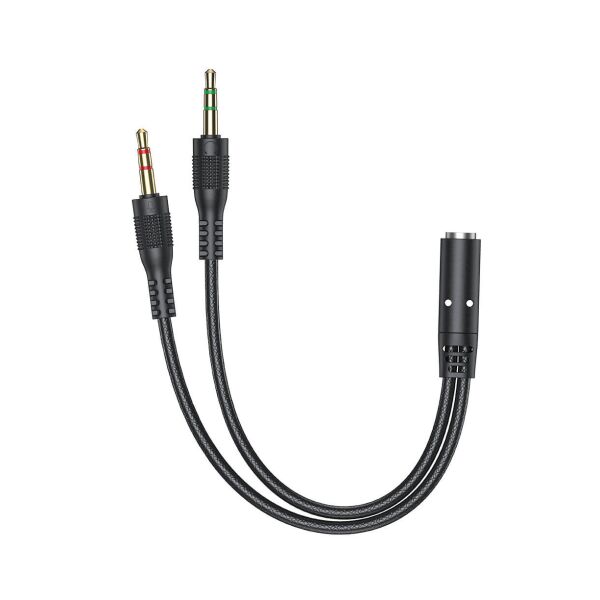 

Аудио-кабель (переходник) AWEI Headset Audio 2в1 3.5мм jack Черный (AUX-002)