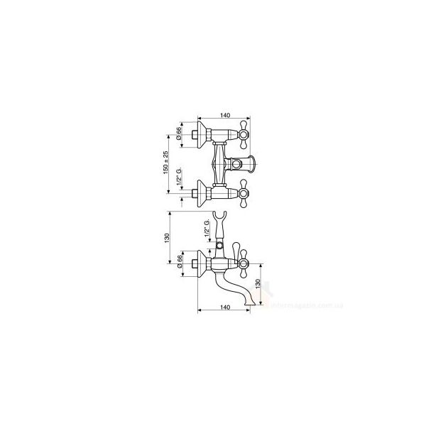 

Смеситель для ванны IBERGRIF LUCCA M13052C (IB0057)
