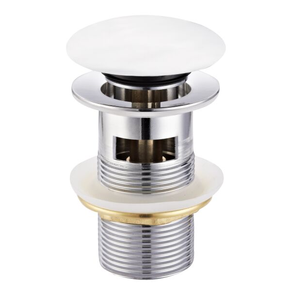 

Донный клапан click-clack с переливом Volle de la blanco 1 1/4", белый/хром