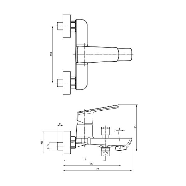 

Смеситель для ванны IBERGRIF RIVER M13221 (IB0018)