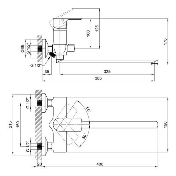 

Смеситель для ванны IBERGRIF ARIAL M13126 (IB0042)