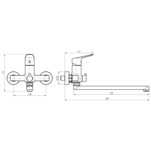 

Смеситель для ванны IBERGRIF SQUARE M13122 (IB0029)