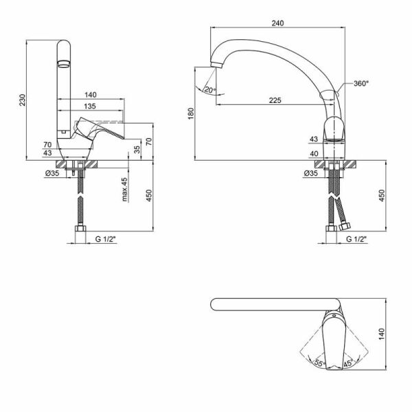 

Смеситель для кухни IBERGRIF SQUARE M14822 (IB0026)