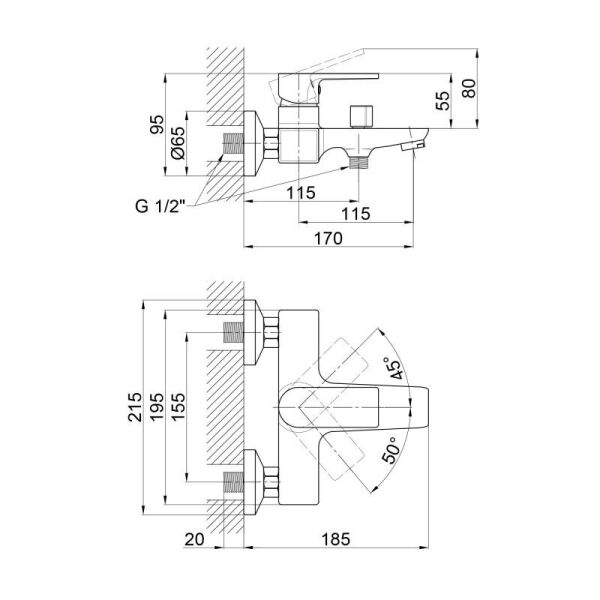 

Смеситель для ванны IBERGRIF SUPREME M13202 (IB0006)