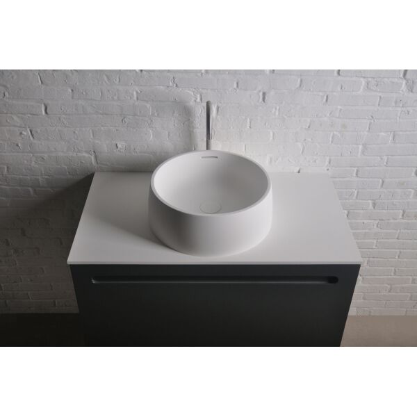 

Умывальник каменный Volle Solid surface 42х15 см накладной