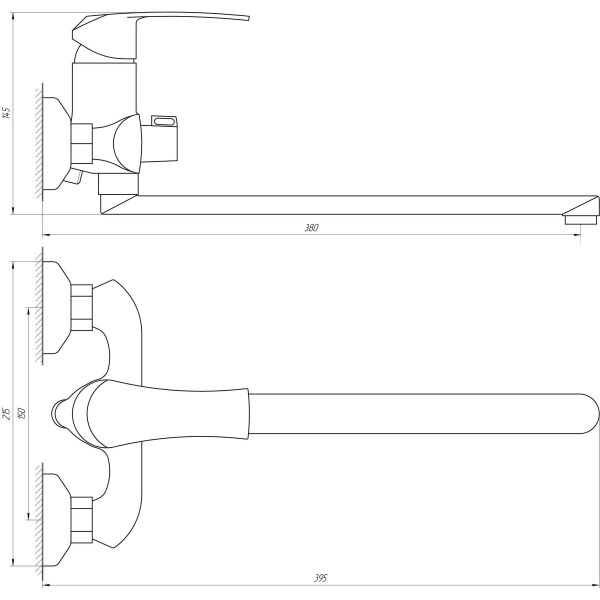 

Смеситель для ванны IBERGRIF SQUARE M13122W (IB0035)