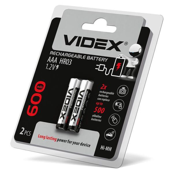 

Акумулятори Videx HR03 / AAA 600mAh double blister/2шт