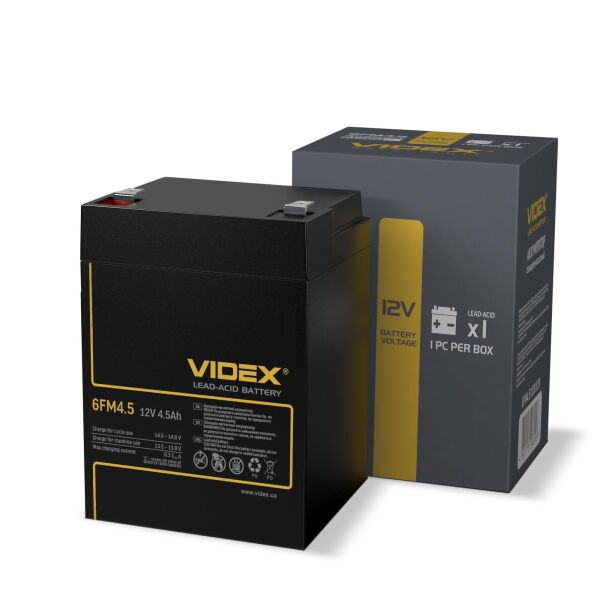 

Акумулятор свинцево-кислотний Videx 6FM4.5 12V/4.5Ah (25080)