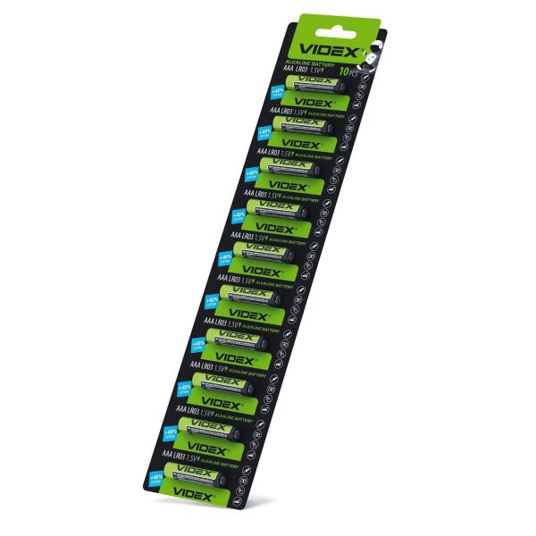 

Батарейка лужна Videx LR03/AAA 1шт х 10 BLISTER