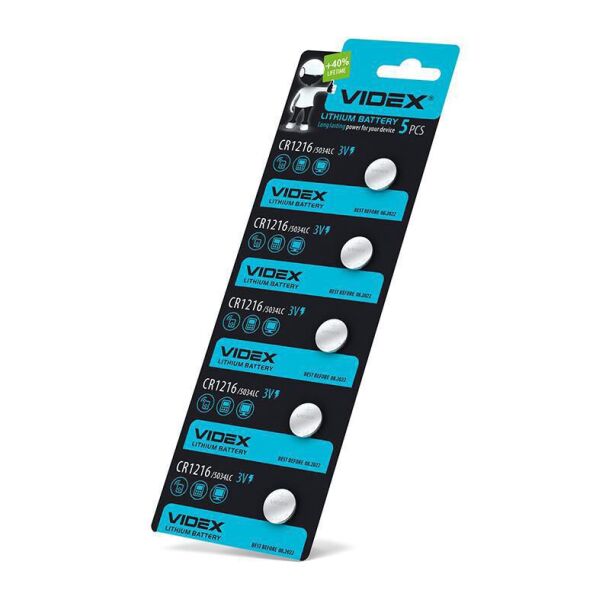

Батарейка літієва Videx CR1216 5шт BLISTER CARD