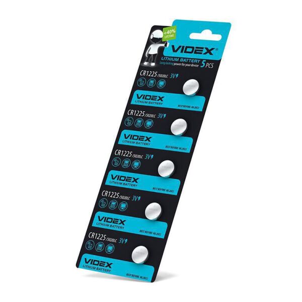 

Батарейка літієва Videx CR1225 5шт BLISTER CARD