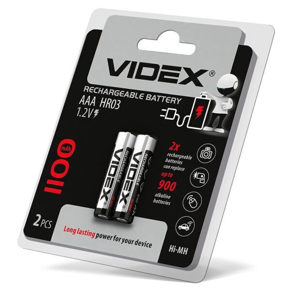 

Акумулятори Videx HR03/AAA 1100mAh double blister/2шт