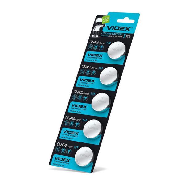 

Батарейка літієва Videx CR2450 5шт BLISTER CARD