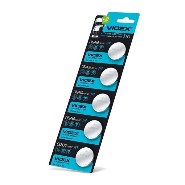 

Батарейка літієва Videx CR2430 5шт BLISTER CARD