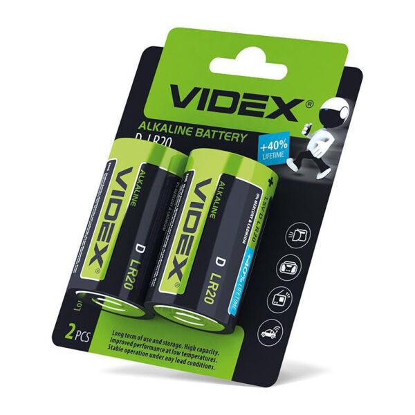 

Батарейка лужна Videx LR2O/D 2шт BLISTER CARD