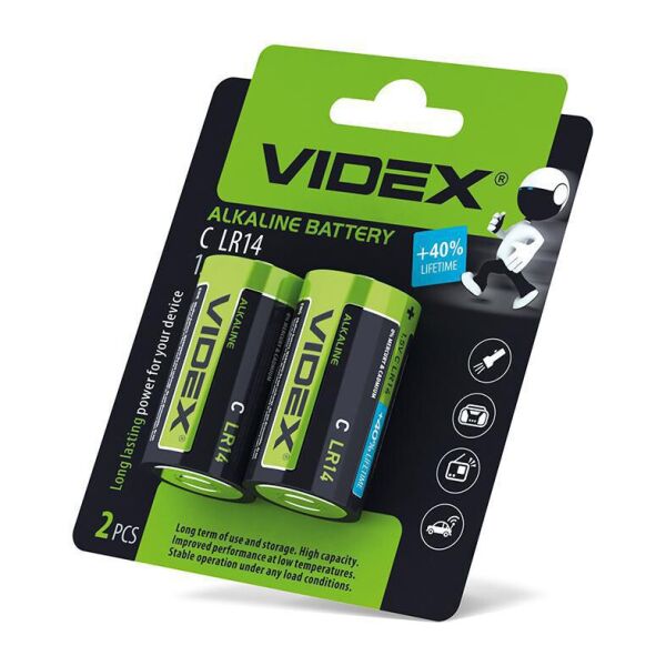 

Батарейка лужна Videx LR14/C 2шт BLISTER CARD