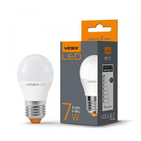 

LED лампа VIDEX G45e 7W E27 4100K