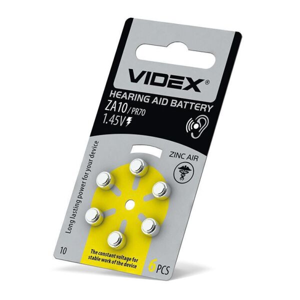 

Батарейка повітряно цинкова Videx ZA10 (PR70) BLISTER 6