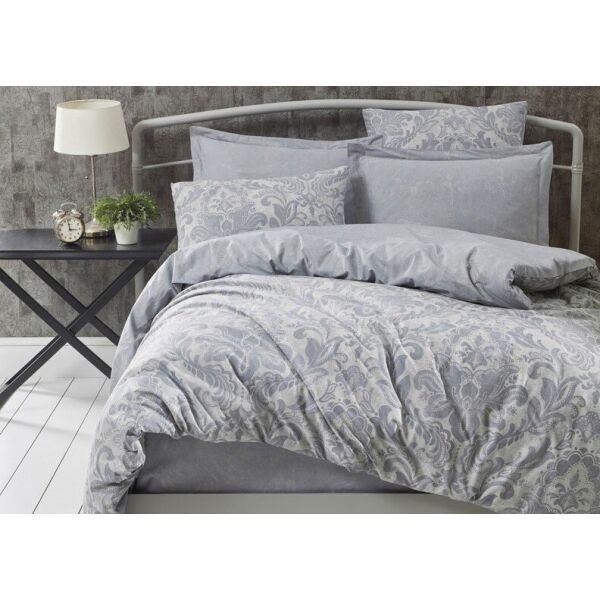 

Постельное белье Lotus. Home Perfect Crowna серое-Полуторный